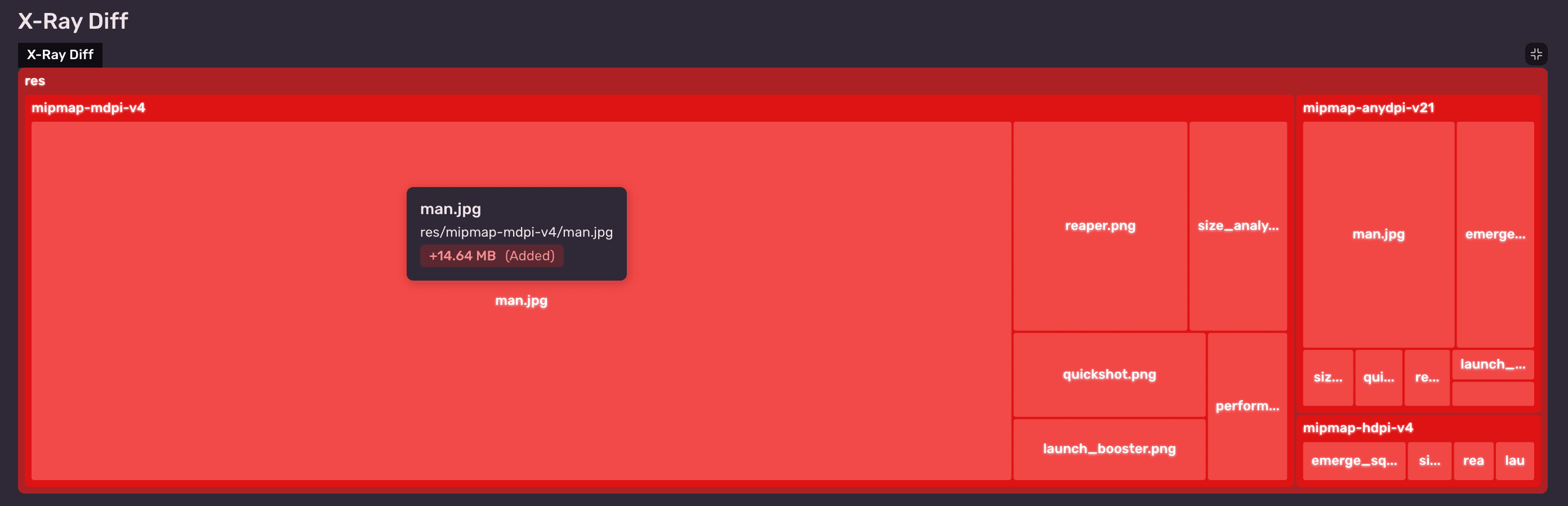 Build comparison - X-ray Diff